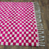 Pink Checkered Rug, Moroccan Wool Rug, Handmade Berber Rug, Checkerboard Area Rug, Beni Ourain Carpet