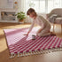 Pink Checkered Rug, Moroccan Wool Rug, Handmade Berber Rug, Checkerboard Area Rug, Beni Ourain Carpet