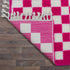 Pink Checkered Rug, Moroccan Wool Rug, Handmade Berber Rug, Checkerboard Area Rug, Beni Ourain Carpet