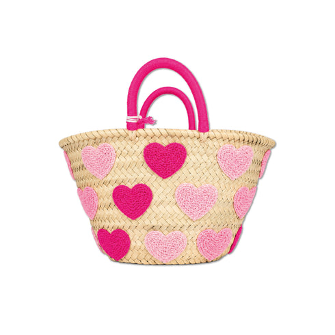 Pink Ombre Hearts Tota, Gift for Girl & Boy, Custom Beach bag for kids friends
