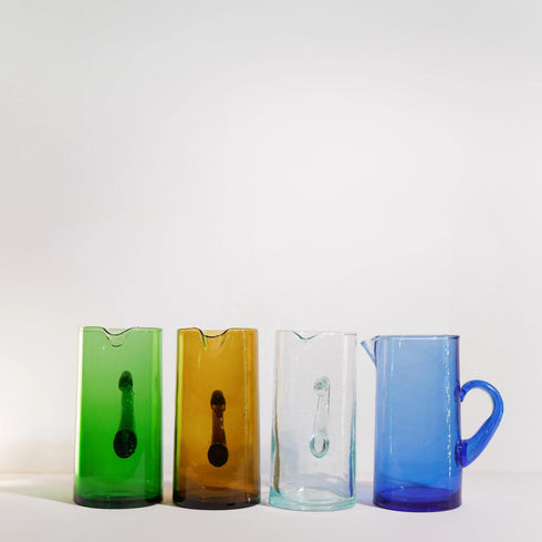 Complete your table service with an Art of handmade Moroccan Beldi glass pitcher.