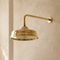 Polished Brass Rain Shower Head – Classic Wall-Mounted Bathroom Fixture