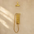 Polished Brass Rain Shower Head – Classic Wall-Mounted Shower Fixture