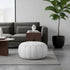 Enhance your living space with an Art of handmade Moroccan leather pouf.