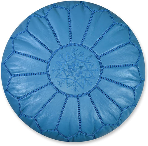 Enhance your living space with an Art of handmade Moroccan leather pouf.