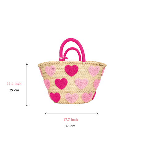 Pink Ombre Hearts Tota, Gift for Girl & Boy, Custom Beach bag for kids friends