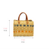 Handmade Moroccan Reed & Seagrass Tote Bag with Genuine Leather Handles