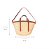 Handmade Moroccan Palm Straw Tote Bag with Genuine Leather Handles
