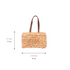 Handmade Moroccan Raffia Fringe Tote Bag with Genuine Leather Handles