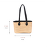 Handmade Moroccan Raffia Tote Bag with Black Genuine Leather Handles