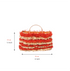 Handmade Moroccan Raffia Fringe Tote Bag with Gold Ring Handles
