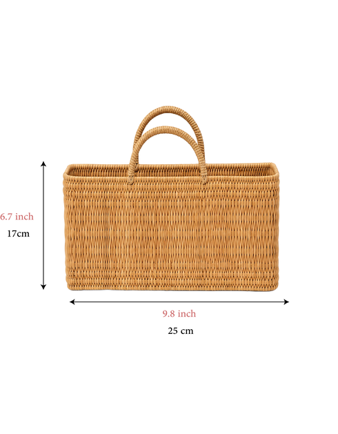 Large Handwoven Wicker Basket with Handles – Natural Rattan Storage & Home Décor Basket