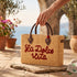 Handwoven Raffia Tote Bag with La Dolce Vita Embroidery sustainable materials