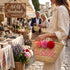 Wholesale Personalized Straw Basket, Customized Woven Beach Bag for Women