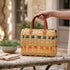 Handmade Moroccan Reed & Seagrass Tote Bag with Genuine Leather Handles