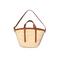 Handmade Moroccan Palm Straw Tote Bag with Genuine Leather Handles