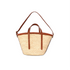 Handmade Moroccan Palm Straw Tote Bag with Genuine Leather Handles