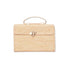 Handmade Moroccan Raffia Box Clutch with Gold Metal Handle & Brass Turn-Lock