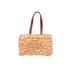 Handmade Moroccan Raffia Fringe Tote Bag with Genuine Leather Handles