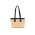 Handmade Moroccan Raffia Tote Bag with Black Genuine Leather Handles
