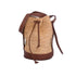 Handmade Natural Raffia Bucket Bag with Genuine Leather Base, Leather Handles