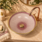 Rose Medina Ceramic Vessel Sink – Burgundy Lattice Basin with Gold Rim