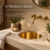 Smooth Polished Solid Brass Round Sink – Handcrafted Moroccan Undermount Basin