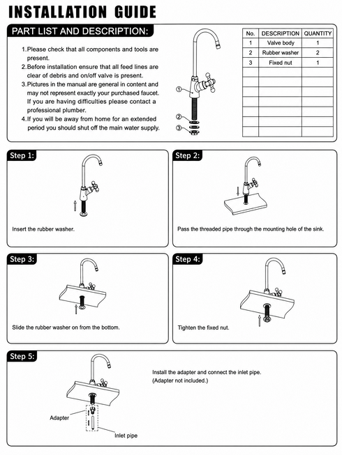 Solid Brass RO Drinking Water Faucet – Unlacquered Brass