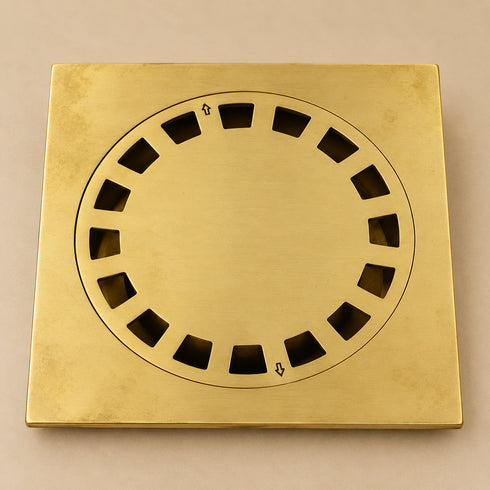 Moroccan Solid Brass Square Floor Drain with Removable Cover