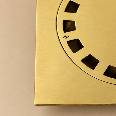 Moroccan Solid Brass Square Floor Drain with Removable Cover