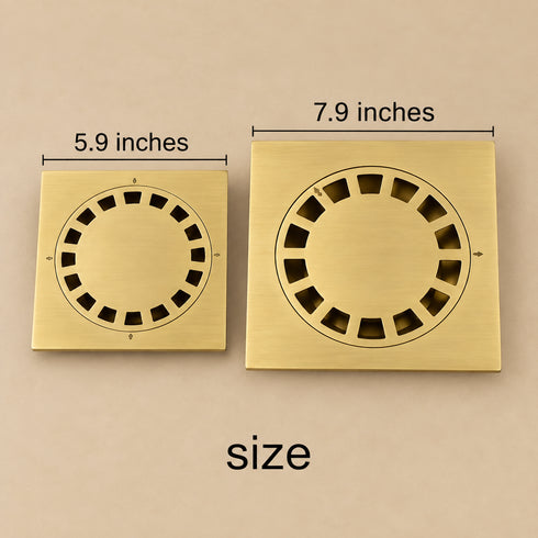 Moroccan Solid Brass Square Floor Drain with Removable Cover