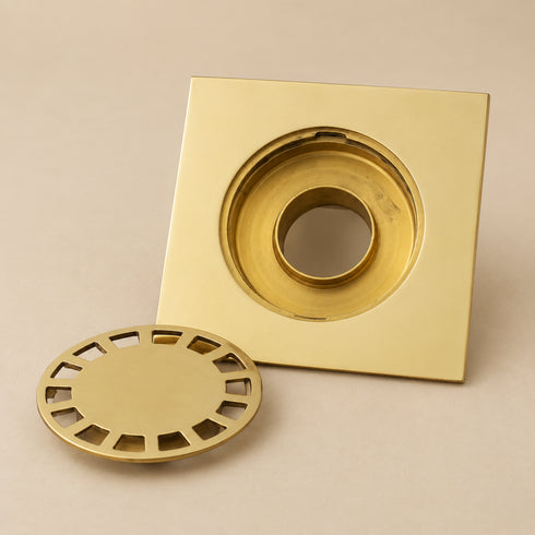 Moroccan Solid Brass Square Floor Drain with Removable Cover