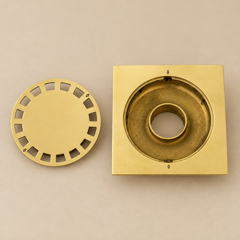 Moroccan Solid Brass Square Floor Drain with Removable Cover
