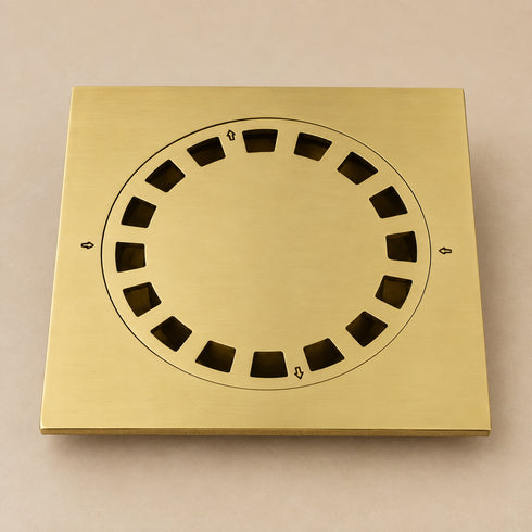Moroccan Solid Brass Square Floor Drain with Removable Cover