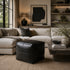 Anchor your room with a sleek, handmade Moroccan square leather pouf.