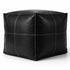 Anchor your room with a sleek, handmade Moroccan square leather pouf.