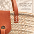 Straw Market Basket, Moroccan Handwoven Tote, Leather Handle Beach Bag