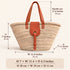 Straw Market Basket, Moroccan Handwoven Tote, Leather Handle Beach Bag
