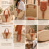Straw Market Basket, Moroccan Handwoven Tote, Leather Handle Beach Bag