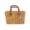 Summer Love Wicker Basket Bag with Red Love Text & Leather Handles