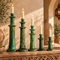 Tamegroute Candle Holder, Green Moroccan Pottery, Handmade Ceramic Candlestick, Rustic Boho Home Decor
