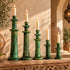 Tamegroute Candle Holder, Green Moroccan Pottery, Handmade Ceramic Candlestick, Rustic Boho Home Decor