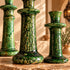 Tamegroute Candle Holder, Green Moroccan Pottery, Handmade Ceramic Candlestick, Rustic Boho Home Decor