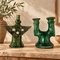 Tamegroute Candle Holder, Green Moroccan Pottery, Handmade Ceramic Candlestick, Rustic Home Decor