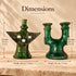 Tamegroute Candle Holder, Green Moroccan Pottery, Handmade Ceramic Candlestick, Rustic Home Decor