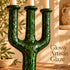 Tamegroute Candle Holder, Moroccan Ceramic Candelabra, Green Yellow Pottery, Handmade Boho Home Decor