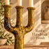 Tamegroute Candle Holder, Moroccan Ceramic Candelabra, Green Yellow Pottery, Handmade Boho Home Decor