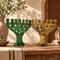 Tamegroute Candle Holder, Moroccan Green & Ocher Pottery, Handmade Ceramic Candelabra, Rustic Home Decor