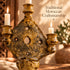 Tamegroute Candle Holder, Moroccan Green & Ochre Ceramic Candelabra, Handmade Pottery Home Decor