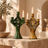 Tamegroute Candle Holder, Moroccan Green & Ochre Ceramic Candelabra, Handmade Pottery Home Decor